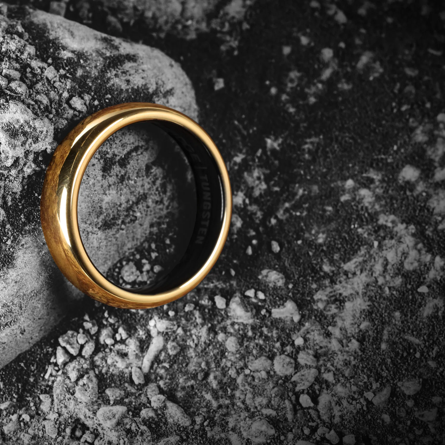 Ridge 6mm Rounded Ring Set - 24K Gold - Image 5