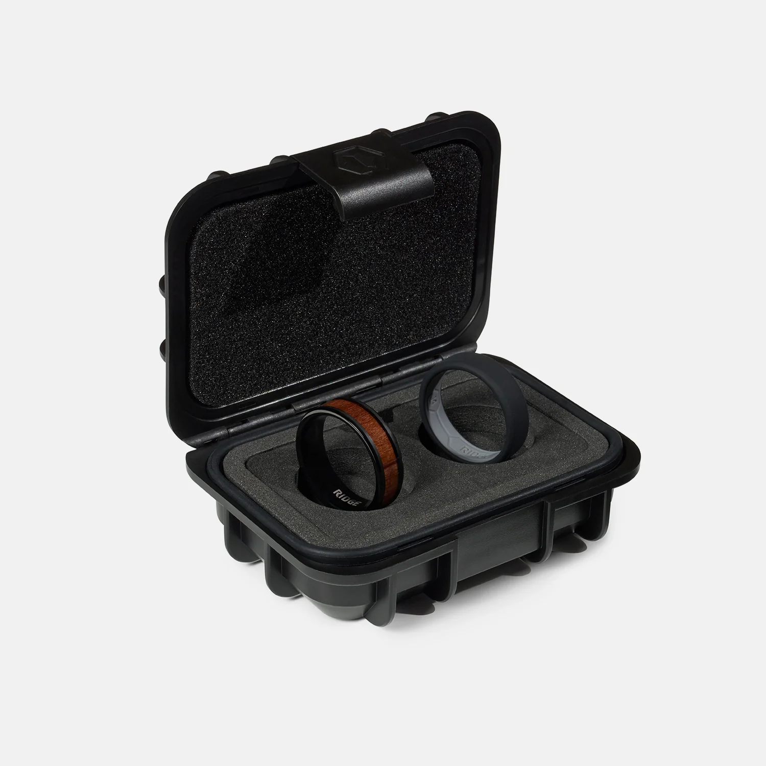 Ridge 8mm Beveled Ring Set - Mopane Wood - Image 3