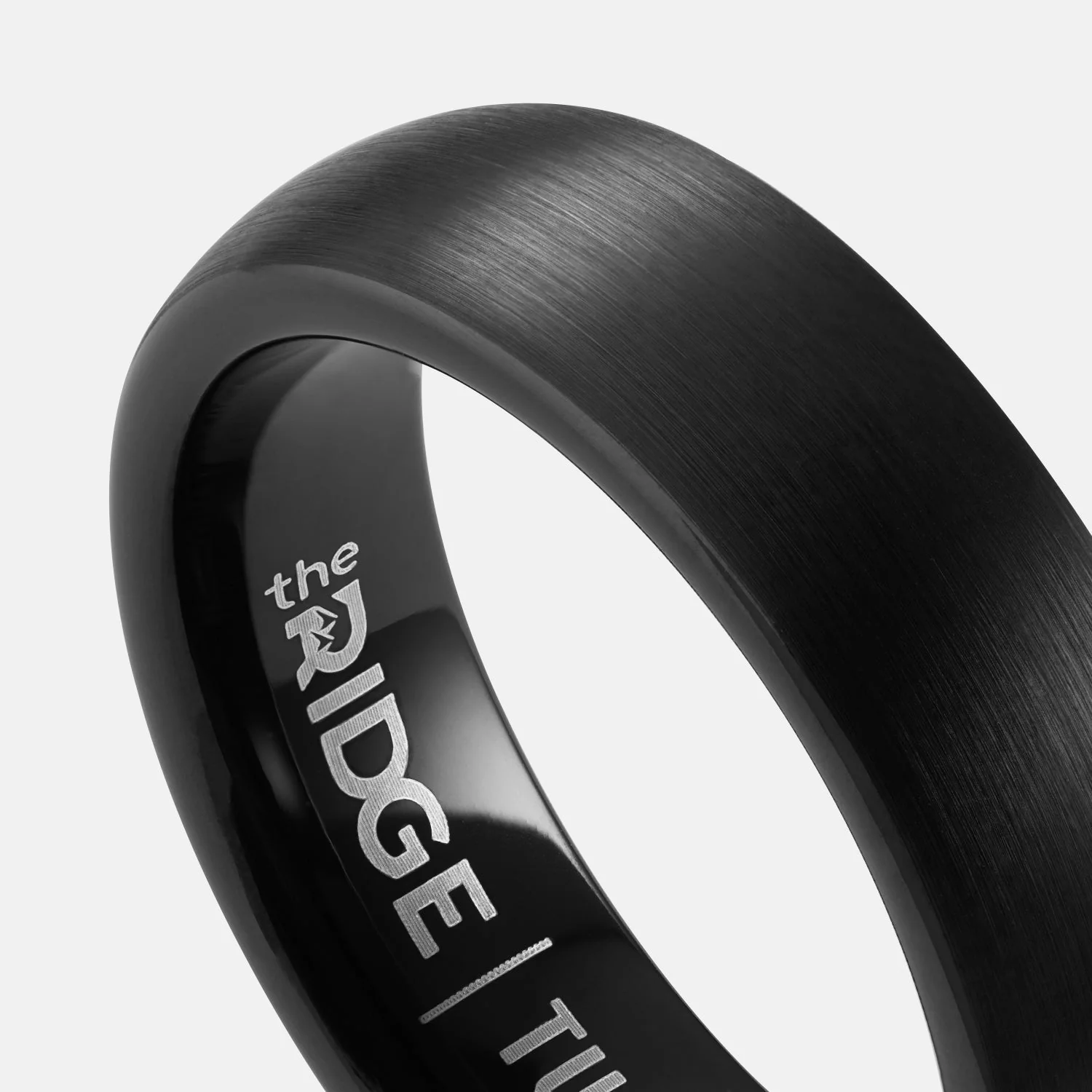 Ridge 6mm Rounded Ring Set - Royal Black - Image 4